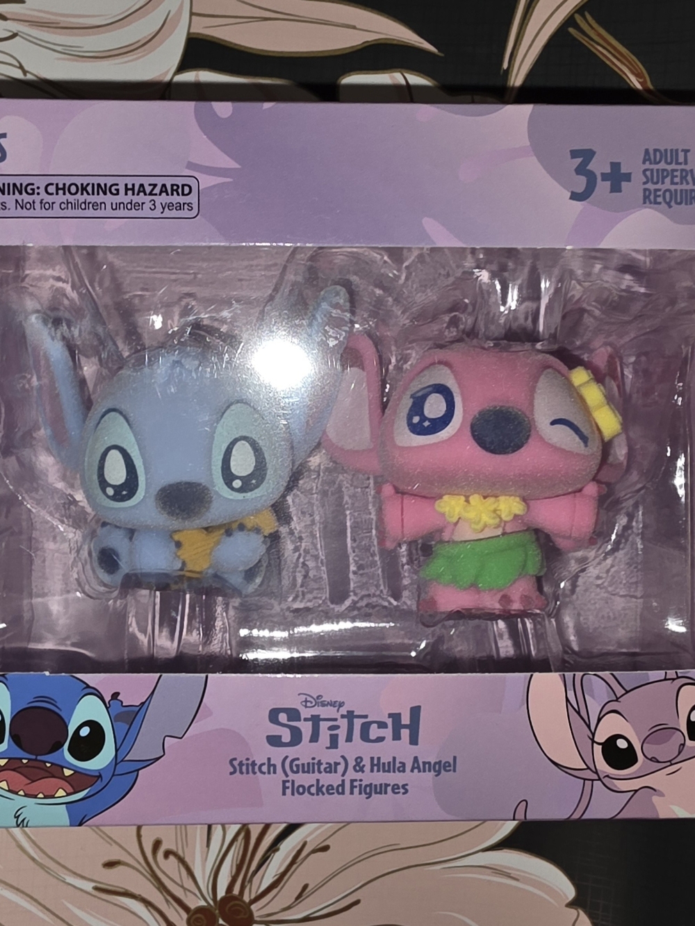 New In Box! Disney Stitch Ykulele & Hula Angel Flocked Figure Duo